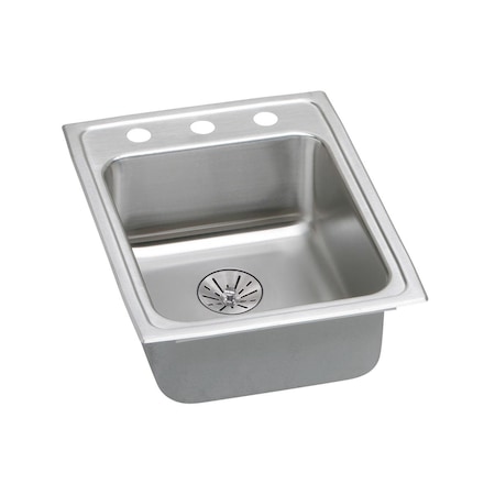 Elkay Lustertone Stainless Steel 17 X 22 X 6-1/2 Single Bowl Top Mount Ada Sink With Perfect Drain LRADQ172265PD2